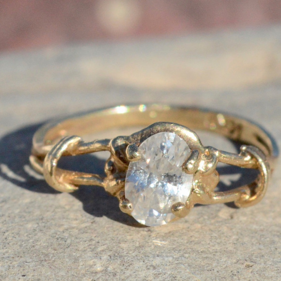 Other - Genuine Sapphire 14kt 14k YG Gold Ring Size 3.5